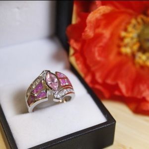Beautiful Pink Opal Topaz CZ Gemstone 925 Silver